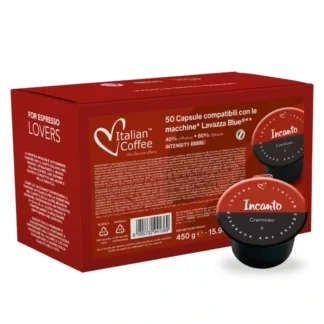 50 cialde capsule Italian Coffee Incanto compatibili Lavazza* Blue* e In Black* Nims®*