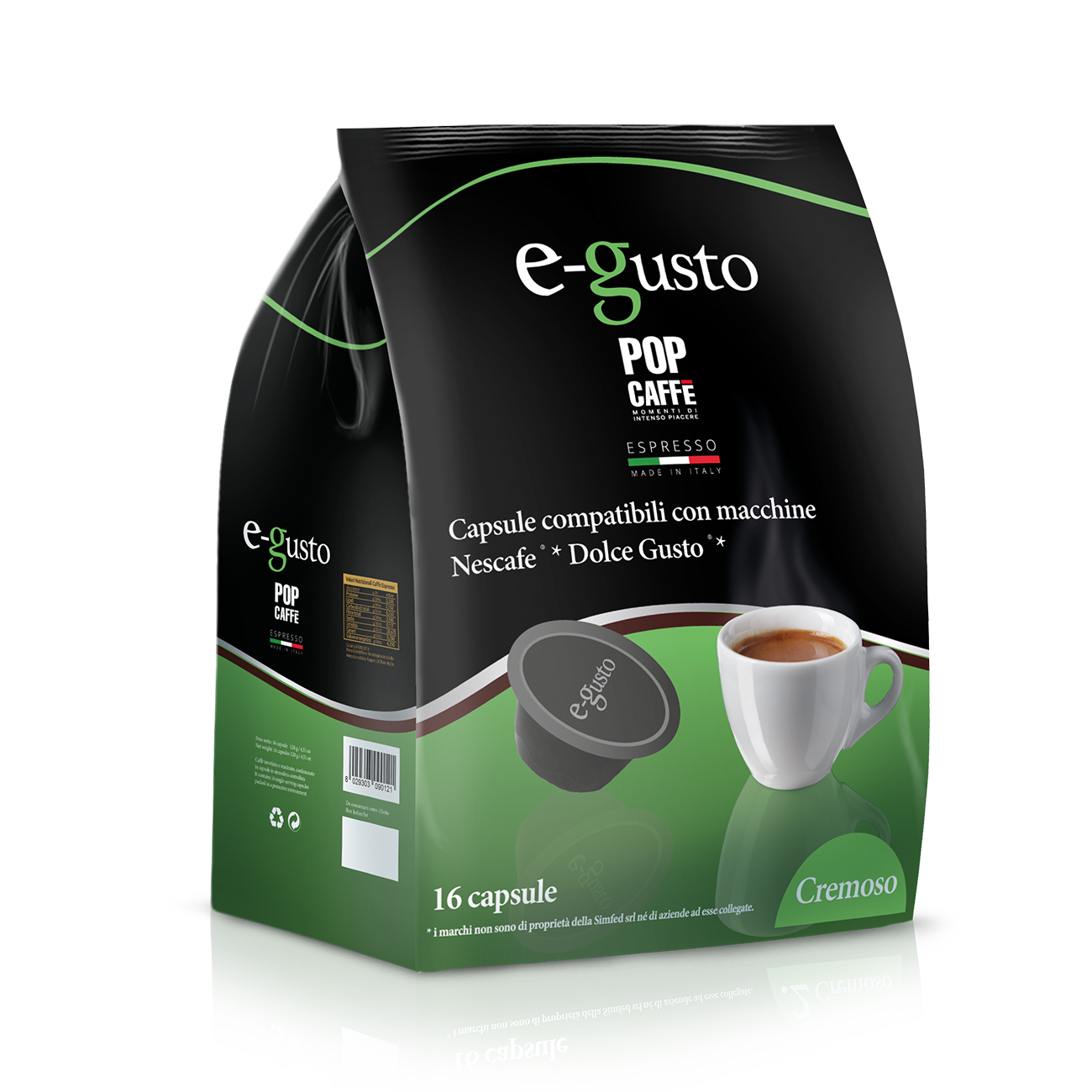 16 Capsule compatibili Nescafè Dolce-Gusto Pop Caffè E-Gusto Cremoso (più  ne acquisti più risparmi) - Capsule & Coffee