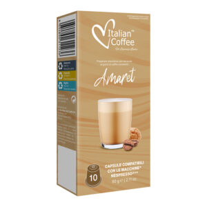 10 Capsule caffè e amaretto senza zucchero Italian Coffee compatibili Nespresso