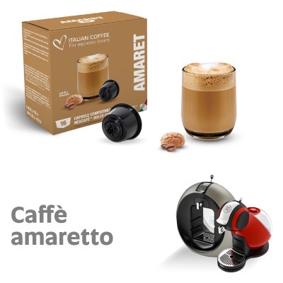 16 capsule cialde AMARETTO compatibili Nescafè Dolce Gusto