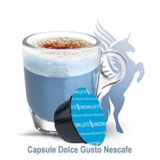 Unicorn Latte - con spirulina e latte di cocco e vitamina B - 10 capsule compatibili Dolce Gusto LATTE UNICORNO