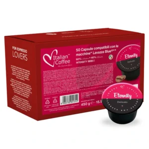 50 cialde capsule Italian Coffee Eternity compatibili Lavazza* Blue* e In Black* Nims*