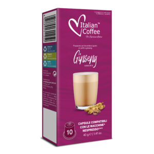 10 Capsule caffè al ginseng amaro Italian Coffee compatibili macchine Nespresso