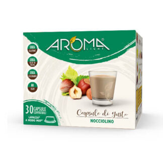 30 Capsule di Nocciolino Nocciola Aroma Light Compatibili Lavazza* A Modo Mio*