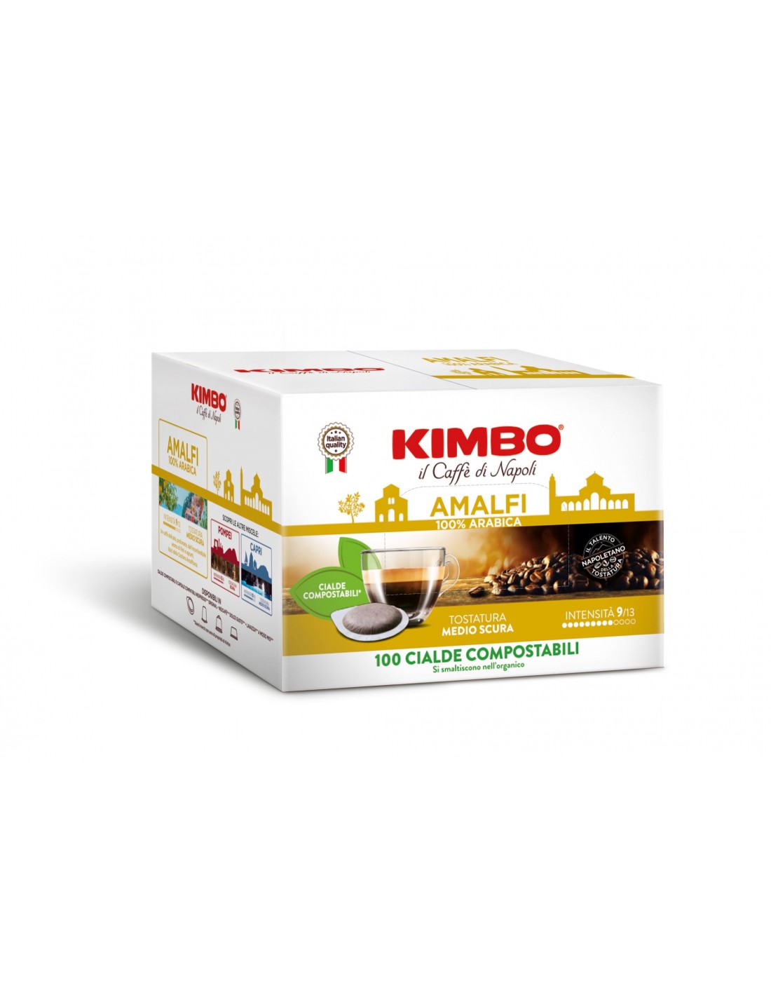 100 Cialde compostabili Kimbo Miscela Espresso Amalfi 100% Arabica