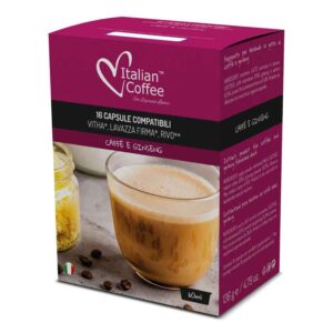 16 cialde capsule Italian Coffee Ginseng compatibili macchine Lavazza* Firma* e Vitha* Group