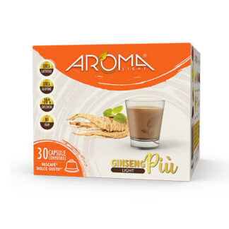 30 Capsule di Caffè Ginseng Light PLUS Senza Lattosio Aroma Light compatibili Dolce Gusto
