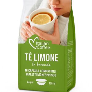 16 Capsule Tè al Limone Italian Coffee compatibili Bialetti Mokespresso