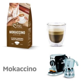 16 Capsule Mokaccino Italian Coffee compatibili Bialetti