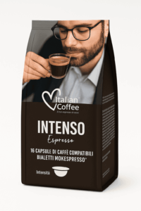 16 Capsule caffè Intenso Italian Coffee compatibili Bialetti Mokespresso