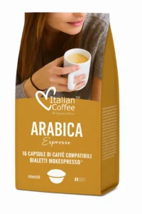 16 Capsule caffè Arabica Italian Coffee compatibili Bialetti Mokespresso