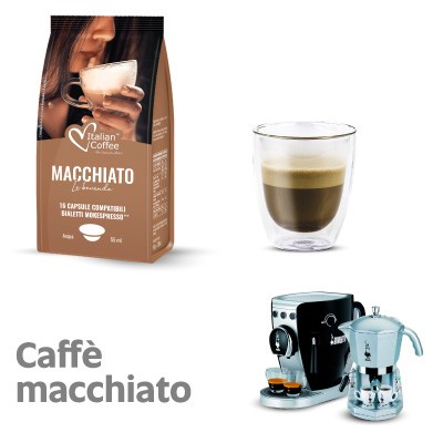 16 capsule LATTE MACCHIATO cortado compatibili BIALETTI