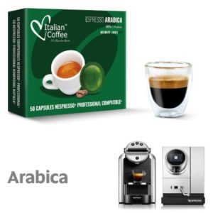 50 Capsule di caffè Arabica Italian Coffee compatibili sistema Nespresso Professional