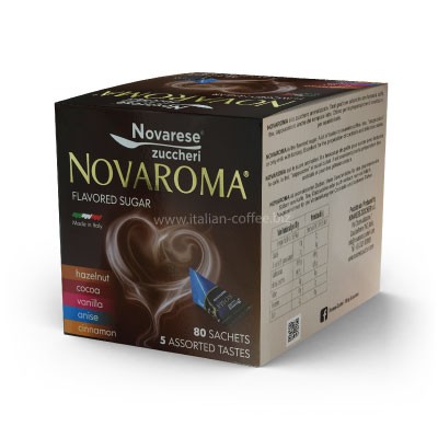 Novaroma 80 bustine zucchero aromatizzato in 5 gusti - Capsule & Coffee