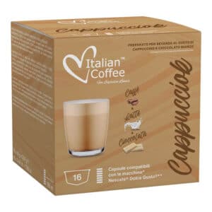 16 Capsule Italian Coffee compatibili Nescafé Dolce Gusto Cappuccino al cioccolato bianco