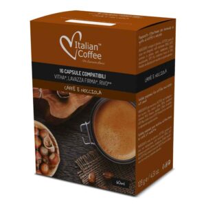 16 cialde capsule Italian Coffee Caffè e Nocciola compatibili macchine Lavazza* Firma* e Vitha* Group