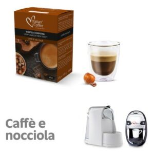 16 cialde capsule Italian Coffee Caffè e Nocciola compatibili macchine Lavazza* Firma* e Vitha* Group