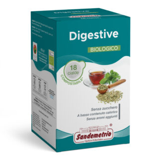 18 Cialde Tisana Digestive Biologica San Demetrio in filtro carta ESE 44 mm