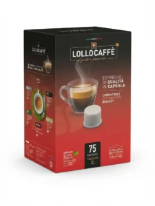 Capsule Bidose Lollo Caffè per Lavazza Espresso Point – Miscela Passione Nera Compatibile 75 Pz (150 caffè)