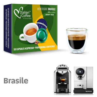 50 CAPSULES CAFÉ BRÉSIL COMPATIBLES NESPRESSO PRO