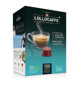 Lollo Caffè 100 capsule cialde compatibili Lavazza* BLUE* PassioneOltremare e in Black* Nims* miscela NERA