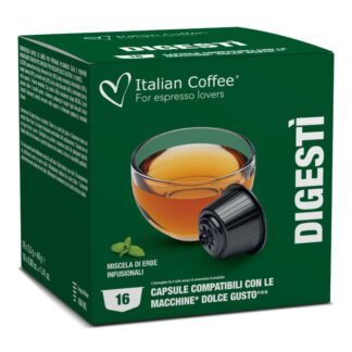 16 Capsule compatibili Nescafè Dolce Gusto Tisana Digestiva in foglie Italian Coffee