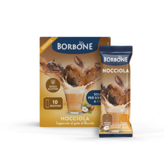 Caffè Borbone 10 Stick preparato solubile al gusto di CAPPUCCINO e NOCCIOLA