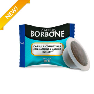 100 Capsule Bialetti Caffè Borbone Miscela Blu anche per nuove macchine con sensore alluminio