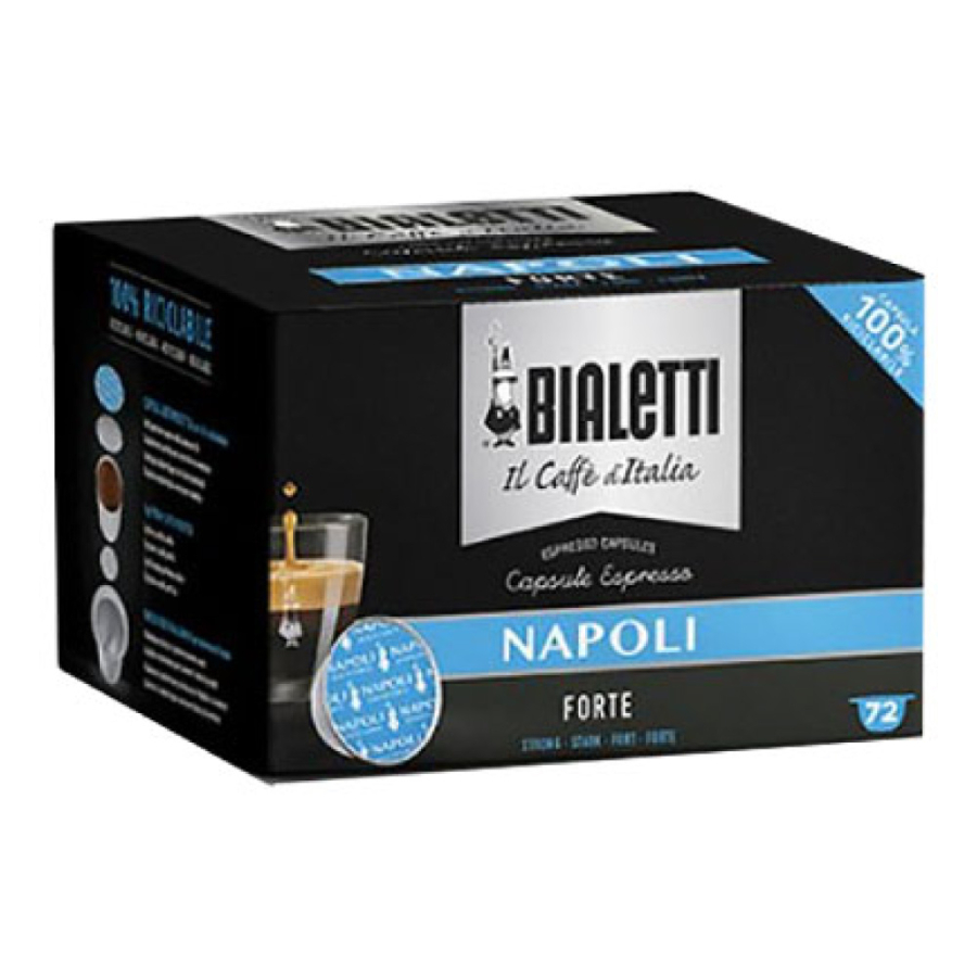 72 Capsule Bialetti Mokespresso Napoli in alluminio per Mokona e Tazzona  originali in offerta