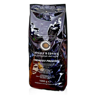 Caffè Cremoso Prodigio in Grani 1kg - 60% Arabica 40% Robusta - Aromi Intensi, Bassa Acidità, Offerta Speciale