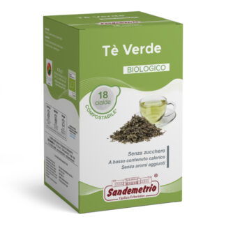18 Cialde Tè Verde Biologico San Demetrio in filtro carta ESE 44 mm