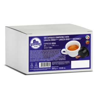 120 cialde capsule caffè Espresso Italiano  Decaffeinato compatibili Lavazza* Firma* e Vitha Group