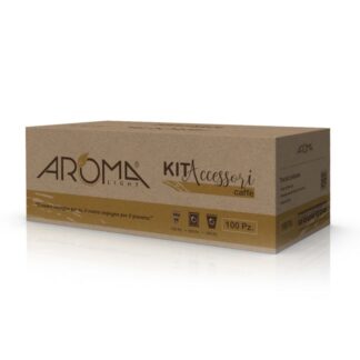 Kit accessori AromaLight ECO FRIENDLY - bicchieri di carta, palette e zucchero - 100 pezzi