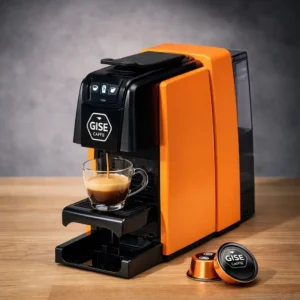 GISE CAFFÈ Macchina da caffè a capsule Aura – (SCEGLI IL COLORE arancio o nero antracite*)
