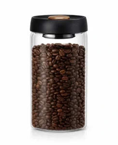 Contenitore Sottovuoto per Caffè in Grani – Barattolo Ermetico in Vetro Salva-Aroma con Pompa Integrata