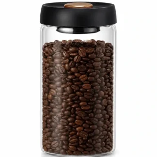 Contenitore Sottovuoto per Caffè in Grani – Barattolo Ermetico in Vetro Salva-Aroma con Pompa Integrata