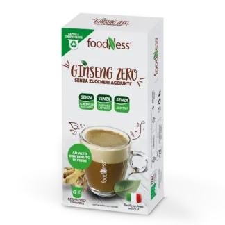 Foodness Ginseng Zero Senza Lattosio – 10 Capsule Compostibili Compatibili Nespresso® original