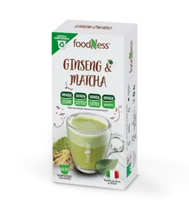 Foodness Ginseng & Matcha Senza Lattosio - 10 Capsule Compostibili Compatibili Nespresso® original