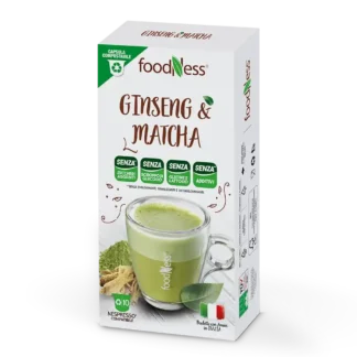Foodness Ginseng & Matcha Senza Lattosio - 10 Capsule Compostibili Compatibili Nespresso® original