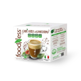 Foodness CAFFE VERDE & GANODERMA Senza Lattosio - 10 Capsule Compatibili Dolce Gusto®